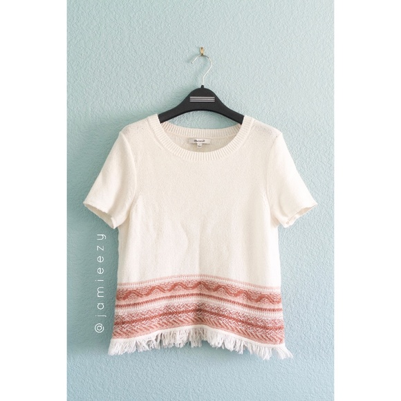 Madewell Tops - Madewell | "Medina" Fringe Hem Knit Sweater Tee